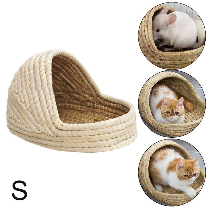 Handcraft Woven Rabbit Grass House Bed Breathable Straw Hamster Nest