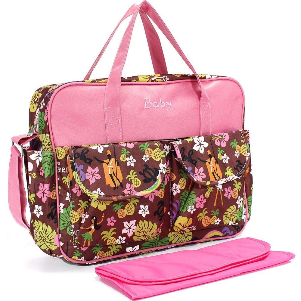 Multi Function Baby Diaper Nappy Bag Changing Mat Mummy Tote Shoulder Handbag Hawaii