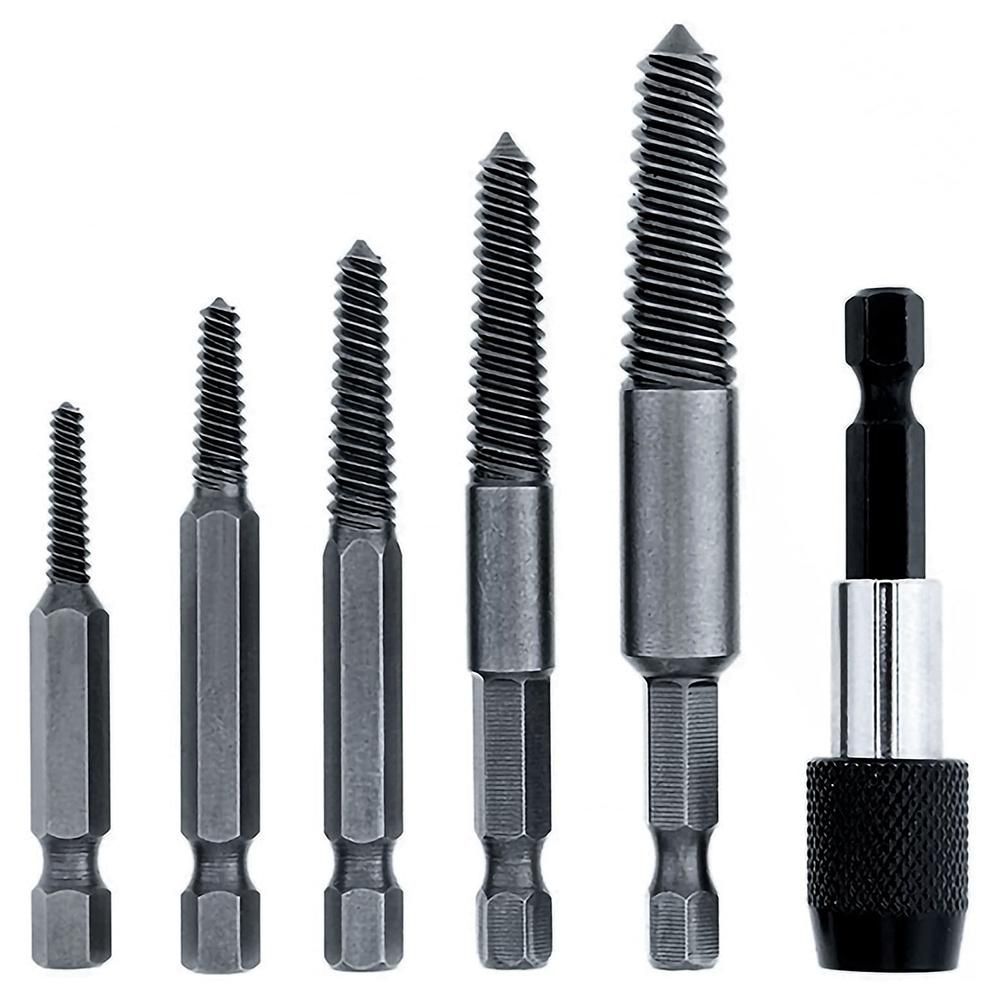 6 PCS Damaged Screw and Broken Bolt Extractor Set with 1/4