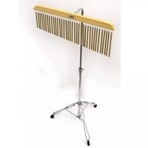 Drum Chimes With  Natural  Finish Wood Bar