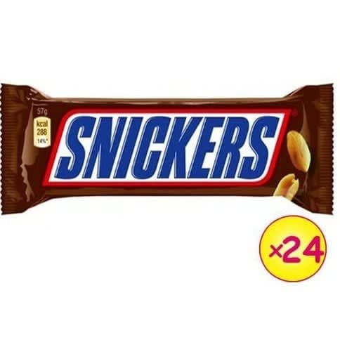Snickers Chocolate Candy Bar With Caramel & Peanuts Nougat - 50g - 24 Bars