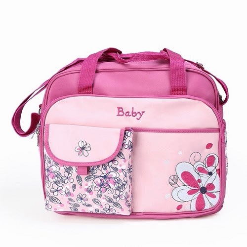Baby Diaper Bag Large In Varied Design - Pink