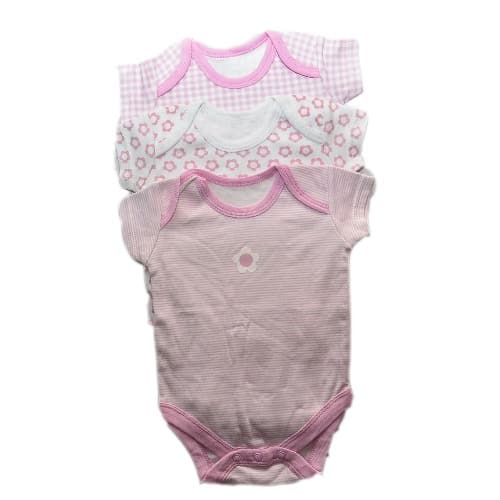 3pcs Shortsleeve Baby Bodysuit - Multicolour