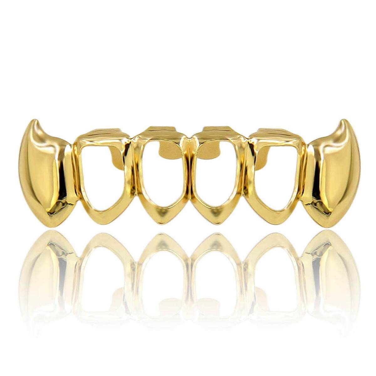 Rose Gold Sliver Plated Hip Hop Teeth Grillz Mouth Caps Top Bottom Tooth Grill # Gold Lower Teeth Gold {lower Teeth}