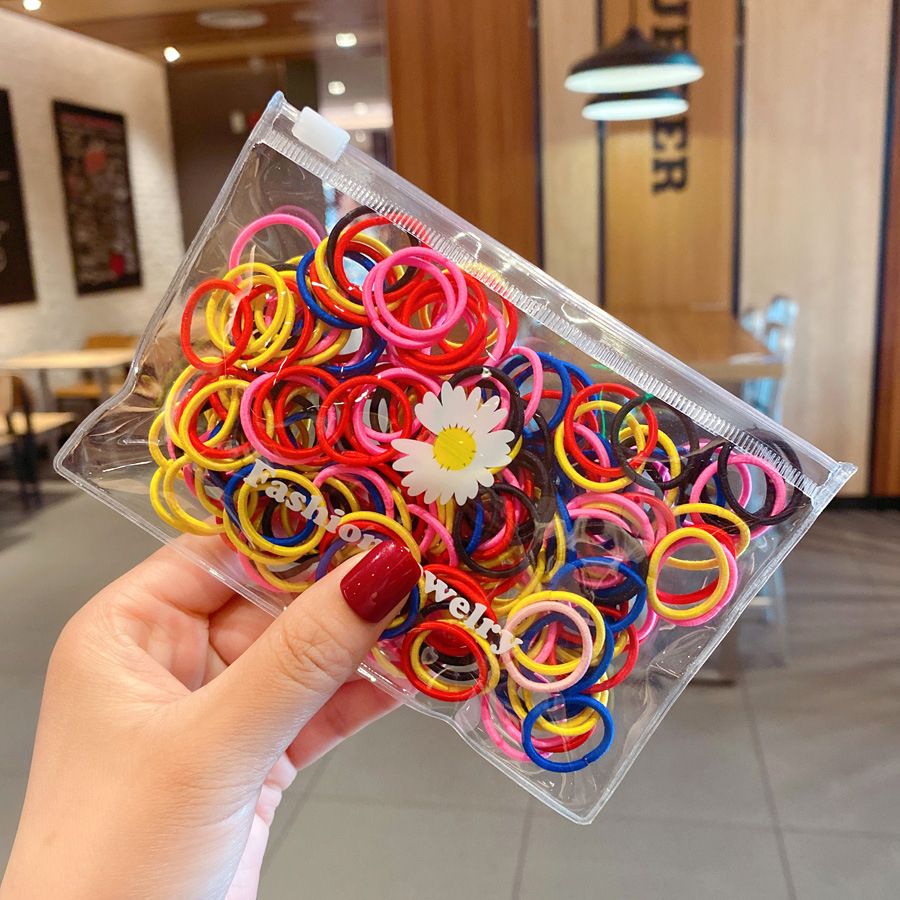 100 Pcs Children Color Small Hair Bands Rubber