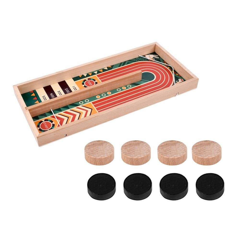 Bouncing Chess Hockey Game Wooden Early Educational Toy for Children Boys Girls