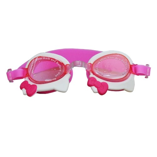 Girls Swimming Goggles - Pink With Bow Design