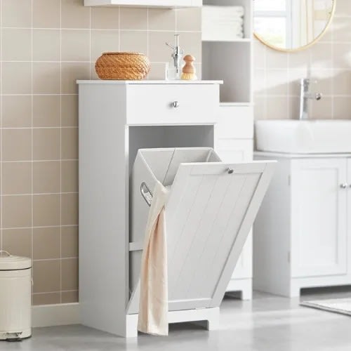 Storage Cabinet Unit With Drawer- White
