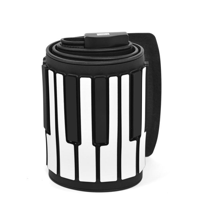 Portable Foldable 61 Keys Piano Roll-Up MIDI Electronic Keyboard Hand Roll Piano (Black) WAMKAI