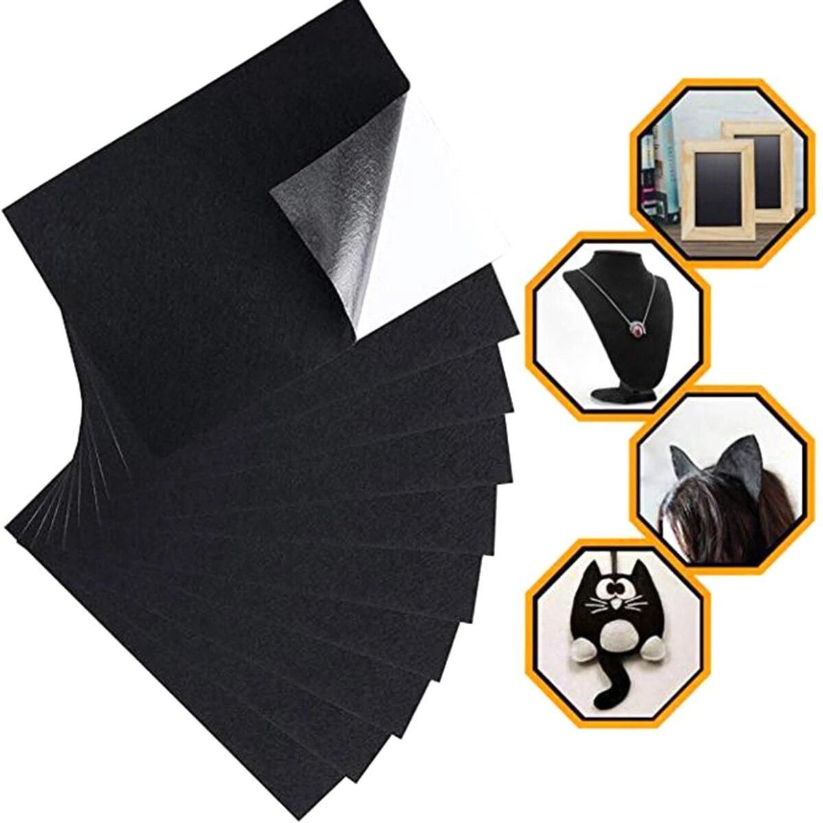 Waterproof Flocking Adhesive Sheets with Sticky Glue Back for DIY Crafts Furniture Non-slip Pads 10pcs/set
