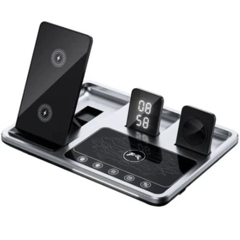Green Lion 4 In 1 Wireless Charging Station - 15w - Black