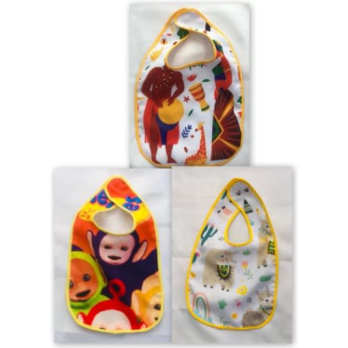 Cartoon Custom Branded Baby Bibs - Set D - 3 Pieces