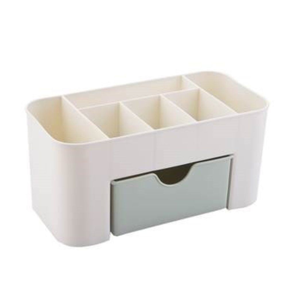 Plain Color Desktop Cosmetic Case With Small Drawer Storage Box