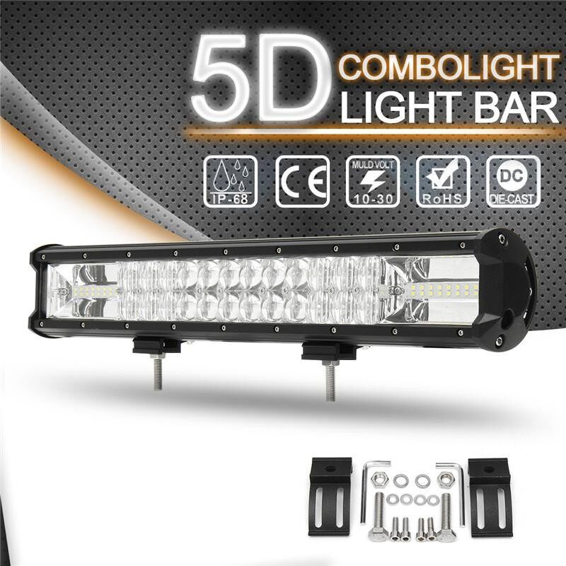 18" Inch 540W 5D LED Work Light Bar Flood Spot Combo Lamp Car Truck Offroad Boat