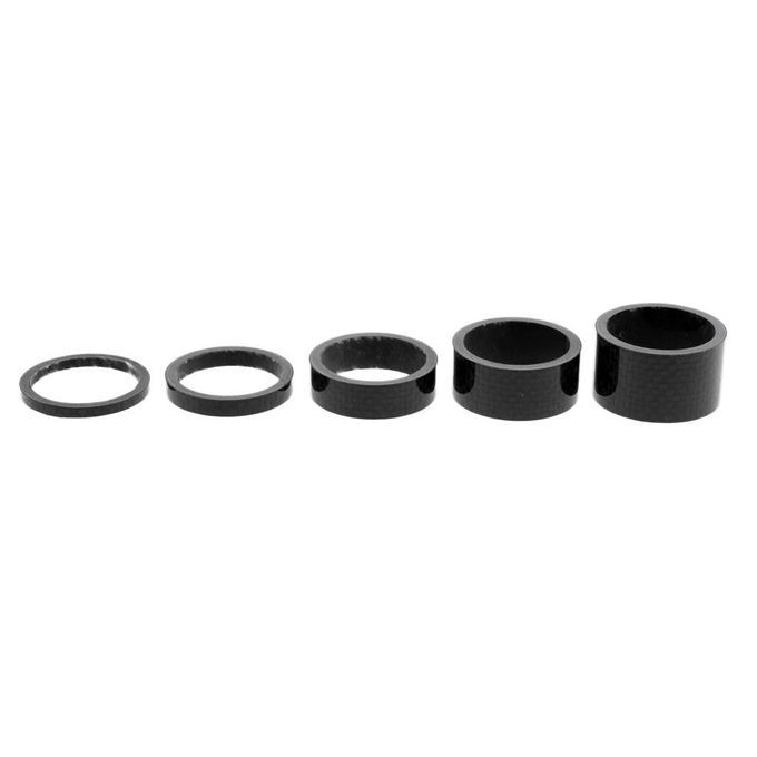 5Pcs Carbon Fiber Bike Spacers Bicycle Headset Washer 1-1/8" 3