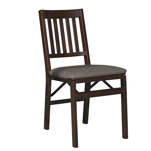 Stakmore Solid Wood Padded Folding Chair, Espresso Fabric