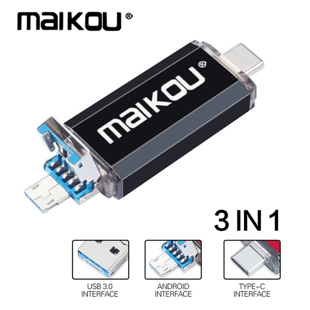 3-In-1 Type-C USB3.0 Micro-B U Disk Memory OTG 6 Color