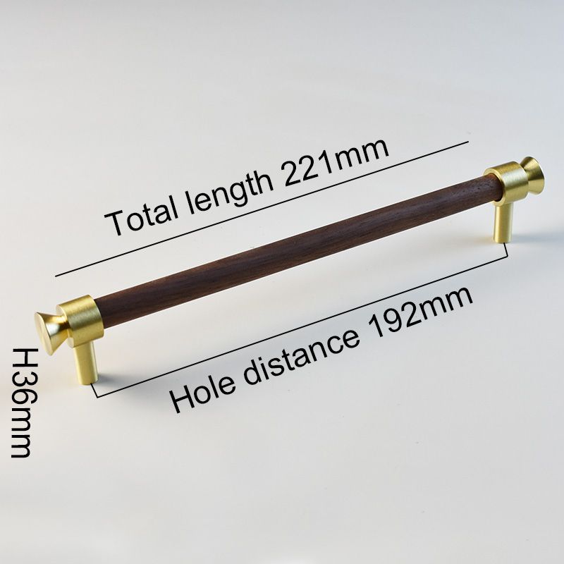 (192mmHole To Hole)Long Black Walnut Wooden Kitchen Furniture Handles Modern Wardrobe Drawer Door Knobs Cabinet Pulls T-Bar Cupboard Wood Handle
