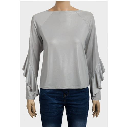 Ladies Frill Metallic Top