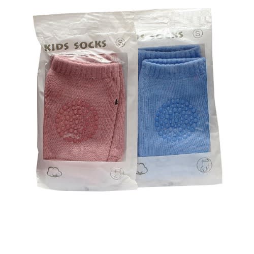 2 Pairs Of Baby Crawling Knee Pads - Pink  Blue