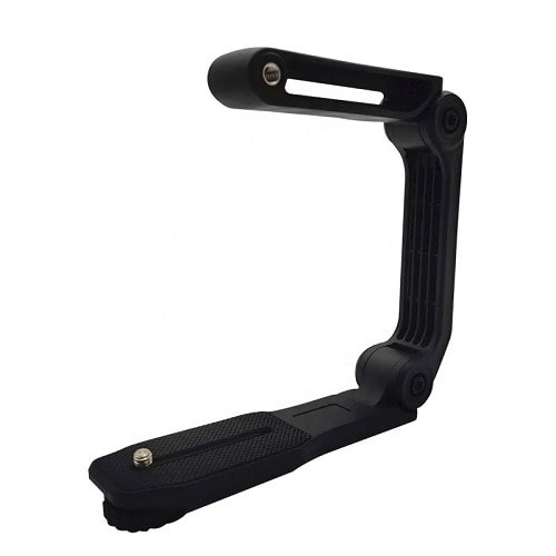 L-shape Bracket Handheld Grip Holder With Dual Side Cold Shoe Mounts For DSLR Cameras