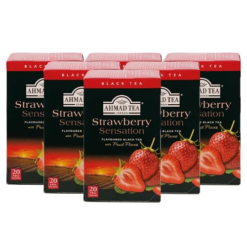 London Strawberry Sensation Black Tea Bags -6 Boxes X 20Pieces