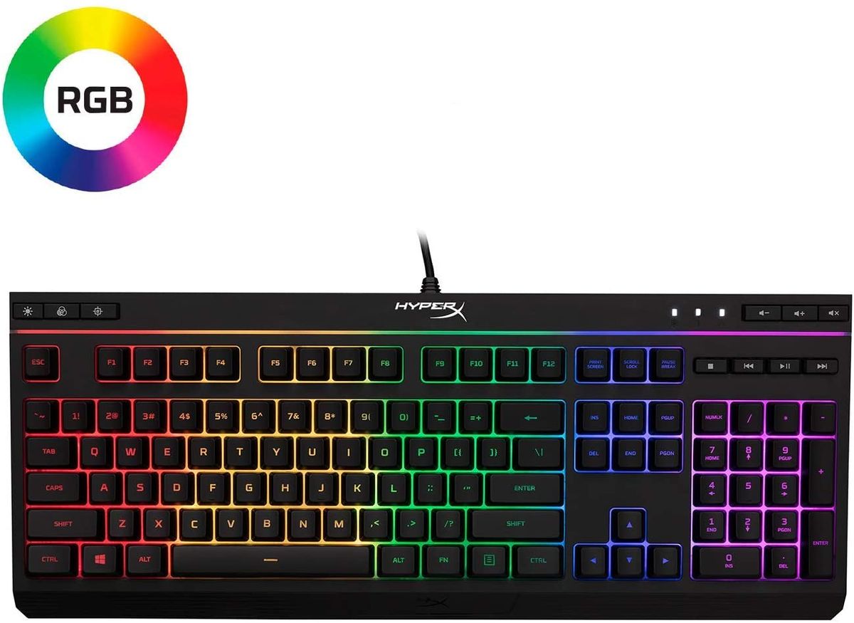 Alloy Core RGB - Membrane Gaming Keyboard - Comfortable Quiet Silent Keys With RGB LED Lighting Effects, Spill Resistant, Dedicated Media Keys