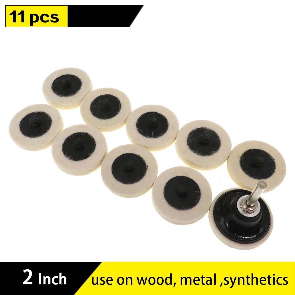 11pcs 2"" 50mm Compressed Wool Pad Fabric Disc Poli