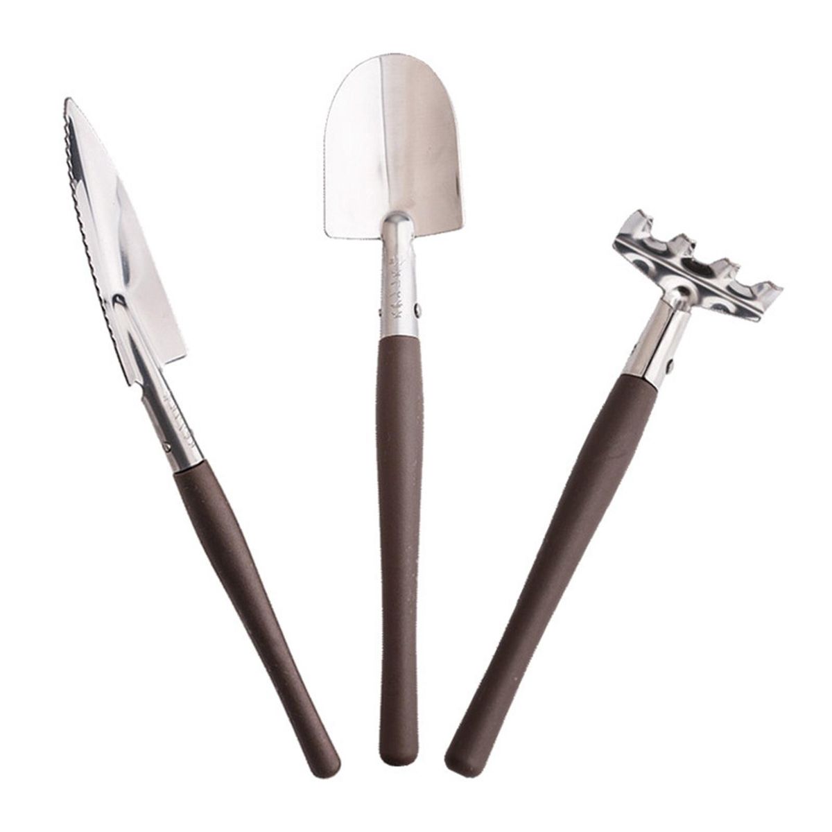 1 Set Gardening Rake Rake Shovel Plant Gardening Tools Kit Brown