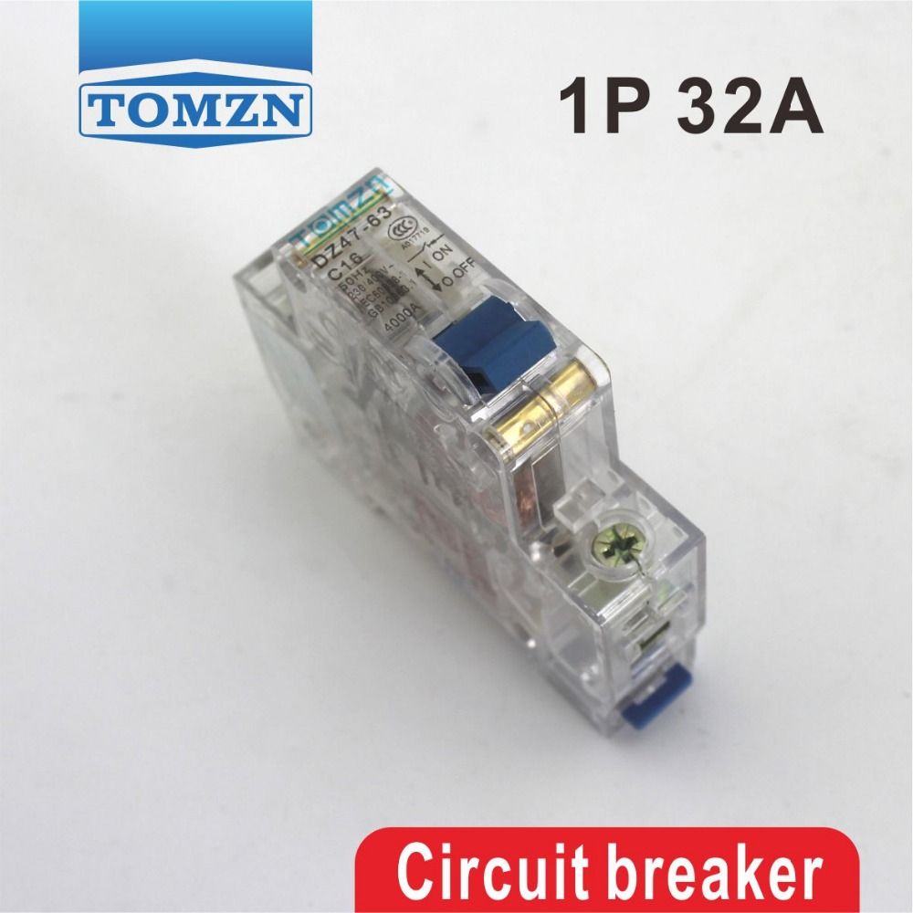 MCB 32A Breaker Mini Transparent Circuit Good 1P Case