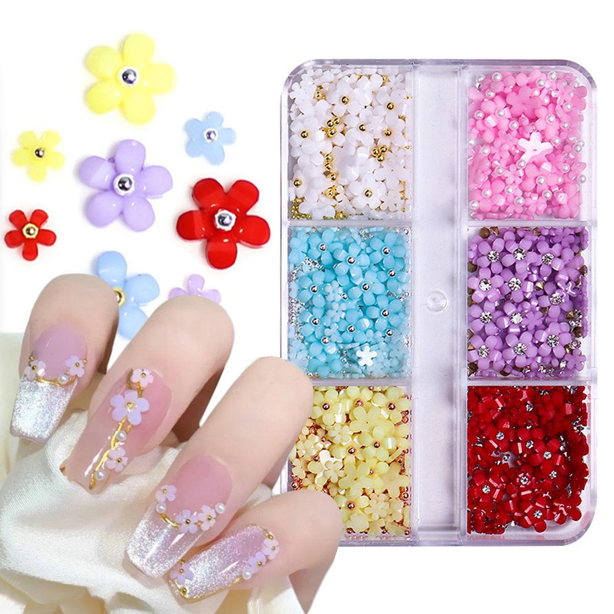 1 Box Nail Charm 3D Flower Petal Style DIY Nail Art Charms B
