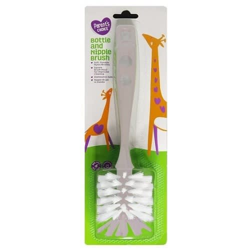 Baby Feeding Bottle and Nipple Brush 2- in -1 Grey - FST