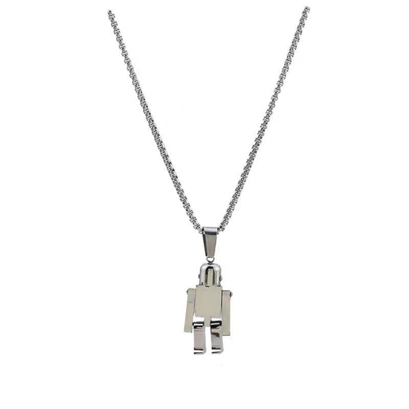 Hip Hop Robot Necklace For Men Women Streetwear Punk Robot