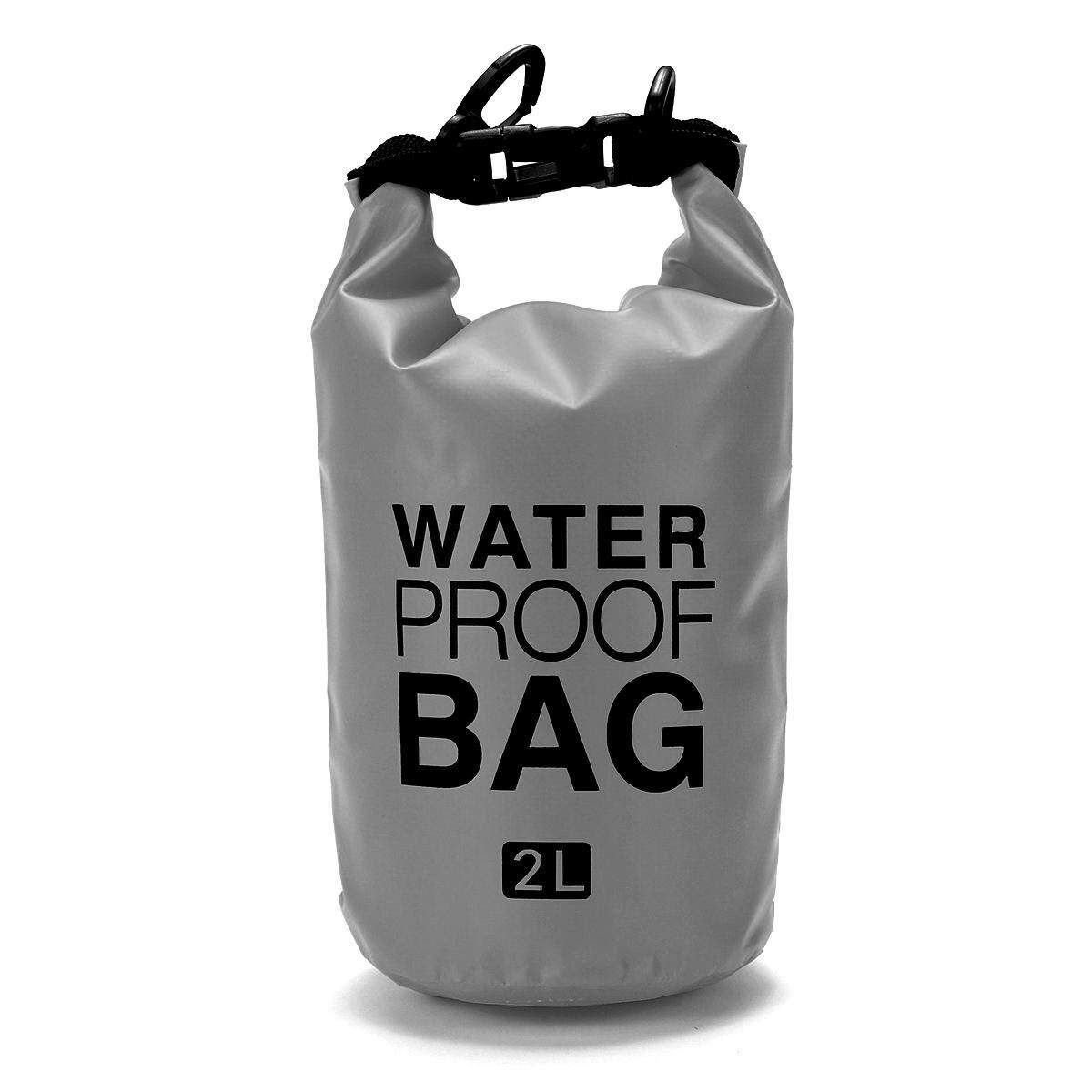 2L 500D PVC 9 Waterproof Dry Bags Storage Sack Bag Backpack For Canoe Kayak Rowing Rafting Outdoor River Tracing Swimming Grey