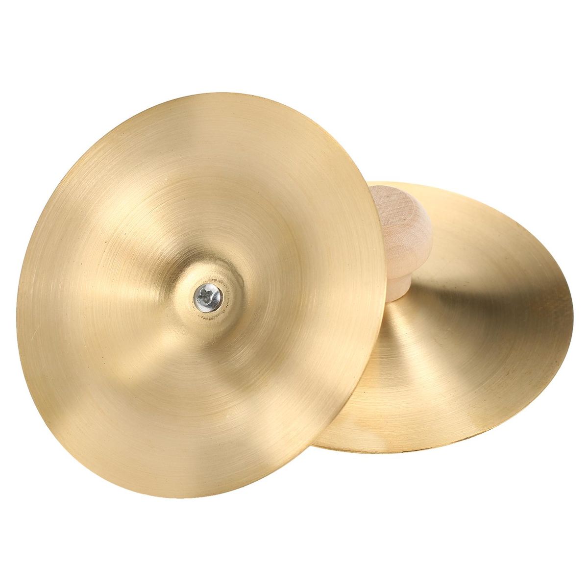 1 Pair Finger Cymbals with Wooden Handle 3.5-inch Mini Finger Cymbals Copper 9cm Hand Cymbal for Belly Dance Music Instrument for Adults Kids