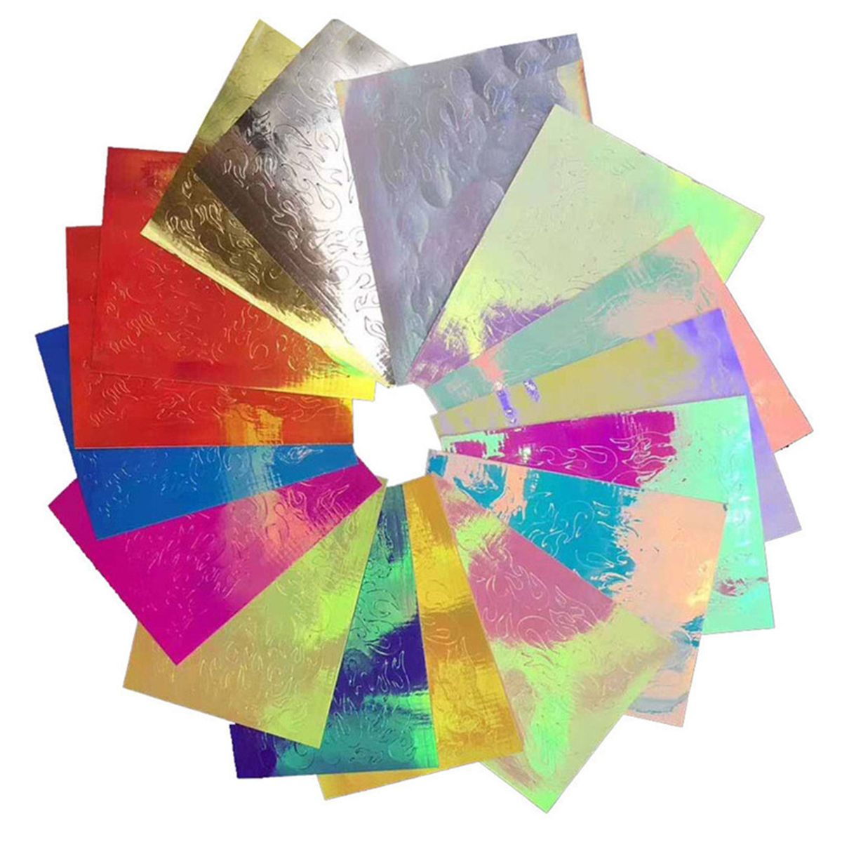 16PCS Flame Reflections Nail Stickers Fire Flame Nail Art