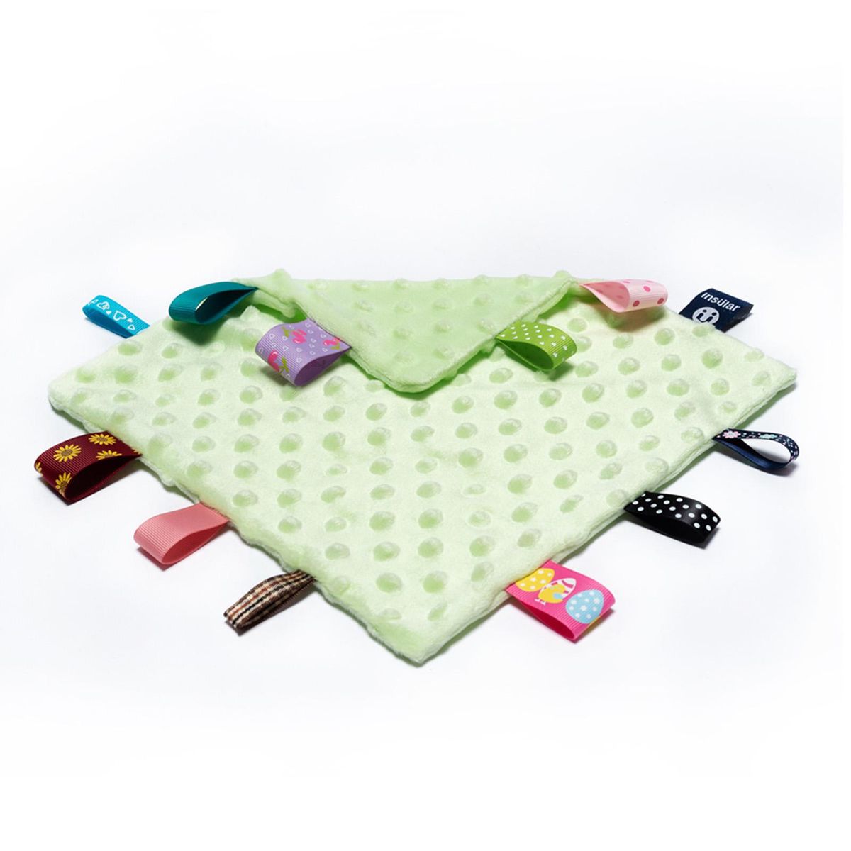 Baby Appease Towel Comfortable Baby Tag Security Blanket with Colorful Tags Soft Comforter Plush Soothing Towel for Infants Toddlers