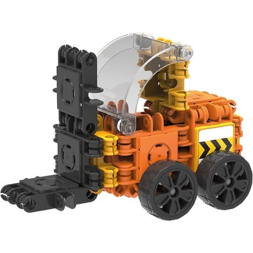 Clicformers Mini Construction Set - 4 In 1 Excavator - 30 Piece - Yellow And Orange