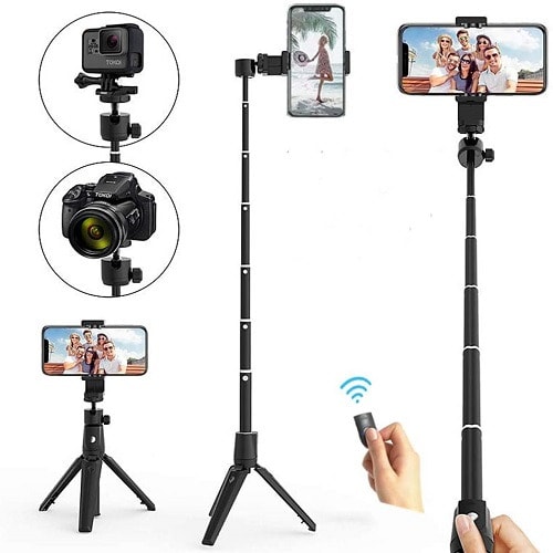 3 In 1 Bluetooth Remote Selfie Stick - 40" Phone Tripod