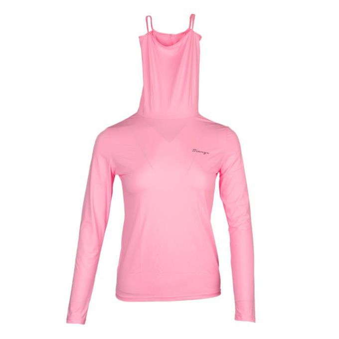 Quick Drying Golf T-shirt For Women Rash Guard Top Long Sleeve Pink  S