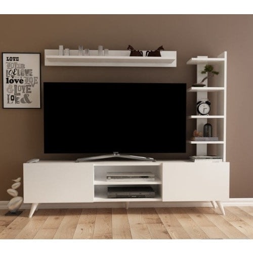 Brewton 63" Tv Stand & Entertainment Center With A Pier And Accent Wall Shelf