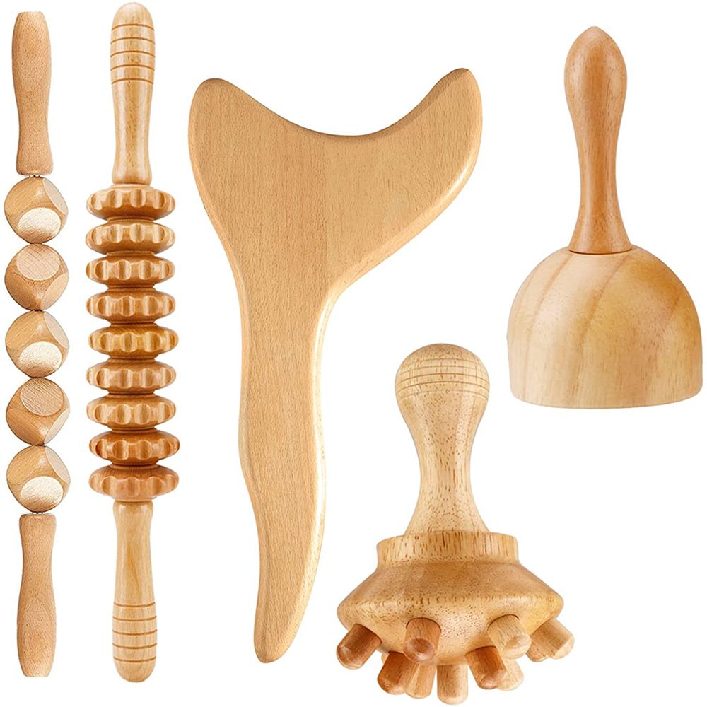 Professional Wood Therapy Massage Tools,Lymphatic Drainage Massager,Wood Cup Contouring Board, GRA