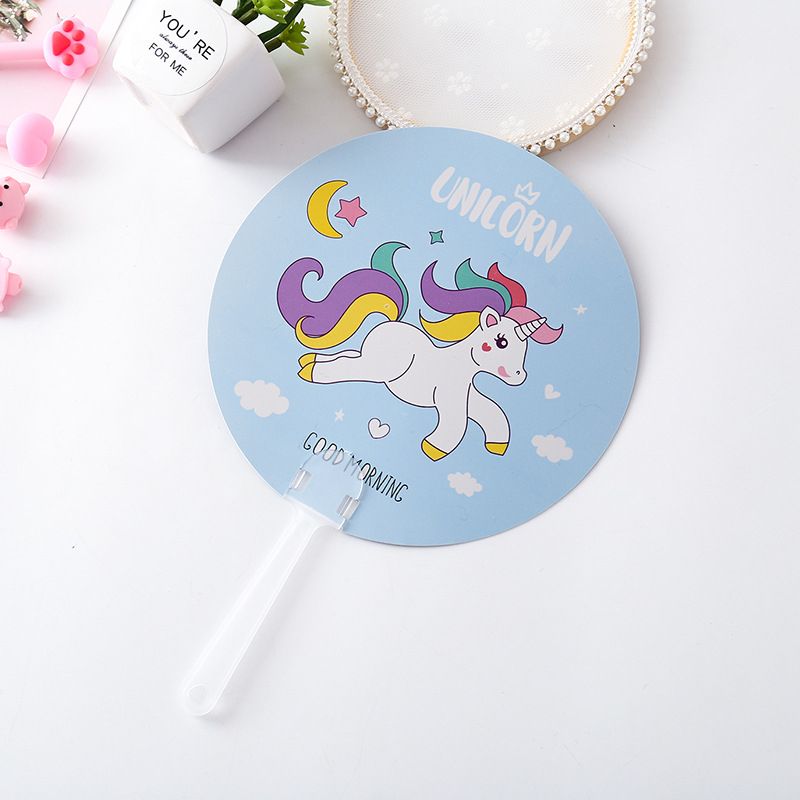Birthday 1PCS Theme Children Unicorn Hand Fan Favors Cartoon Plastic Cactus Round Summer Portable Leopard Party Cute Fans