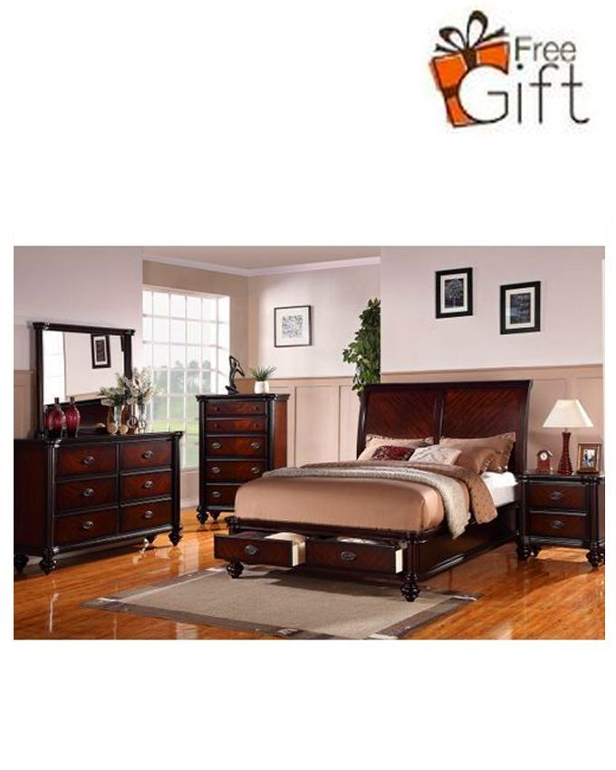 Lion Full Bedroom Set Of 6 By 7 Bedframe, Mirror Dresser, Bedside & Console Table + Free Bedside Storage (Lagos, Ogun & Oyo)