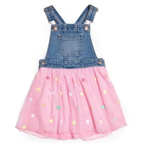 Toddler Girls Denim Jeans Stretch Tutu Overall Skirtall