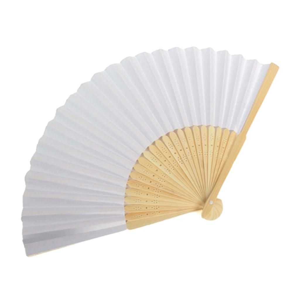 Hand Gift Practice Ornaments For Folding Drawing Wedding Paper Fan Blank DIY CalligraphyPainting White Bamboo Party