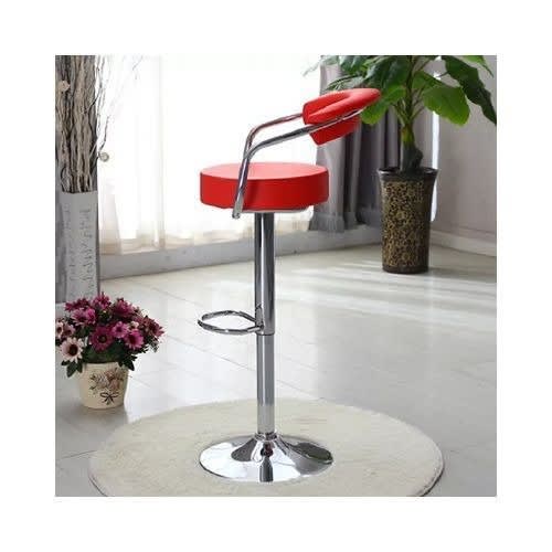 Round Kitchen Bar Stool - Red