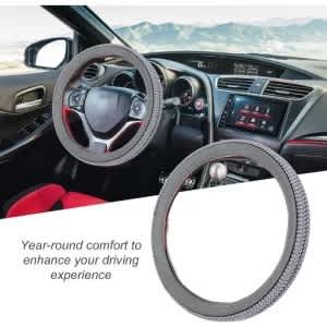 Soft Grip Fabric Steering Wheel Cover Gray