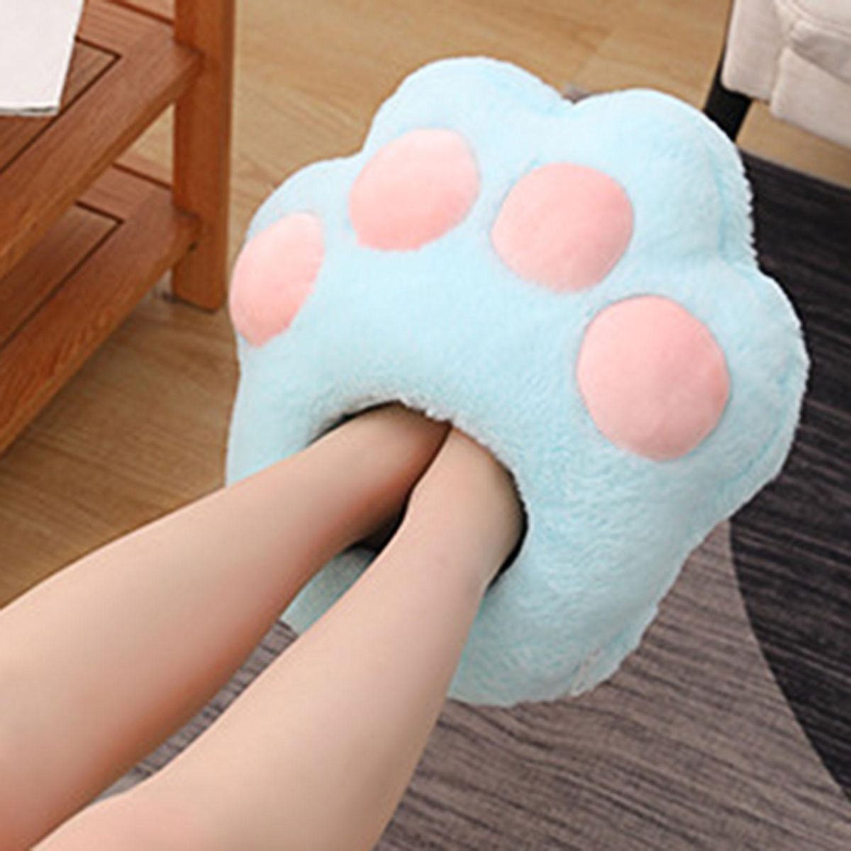 Electric Foot Heater Washable Winter Heating Pad Blue