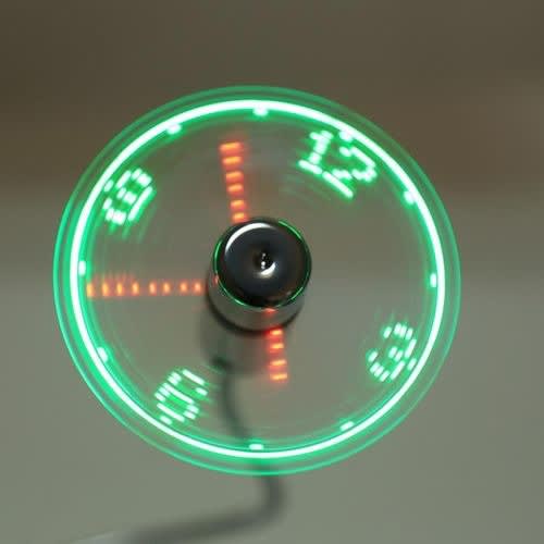 USB Mini Flexible Time Clock Fan With Led Light
